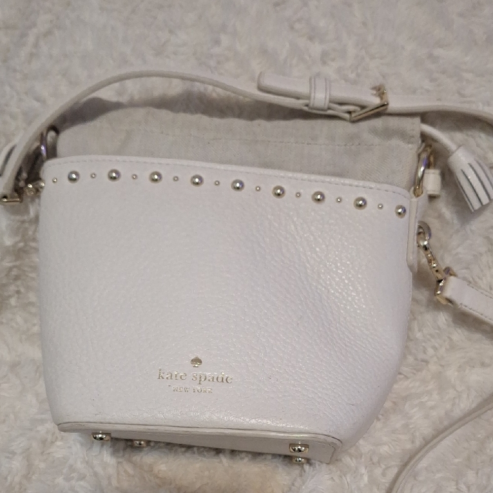 Kate Spade Cream Crossbody Bag with Stud Accents